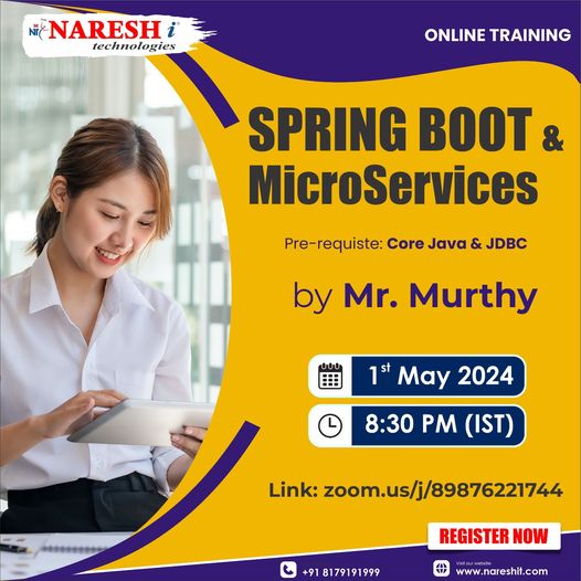 Best  Spring Boot & MicroServices  Online Training - Naresh IT,Hyderabad,Educational & Institute,Free Classifieds,Post Free Ads,77traders.com